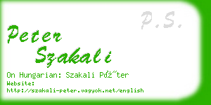 peter szakali business card